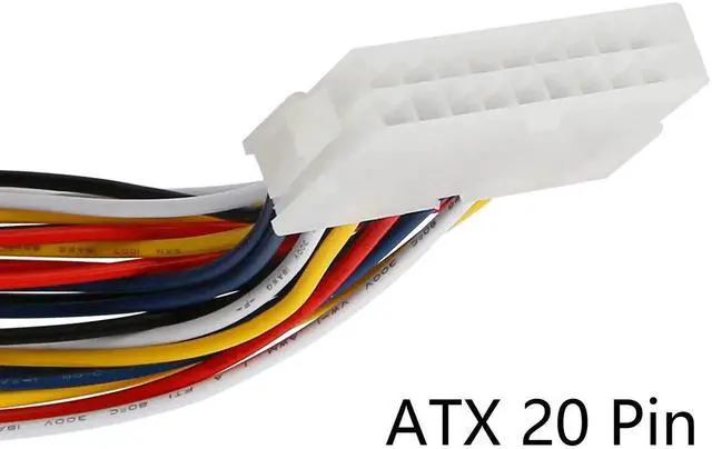 Alt view image 4 of 6 - JAENFONG 30cm ATX 20 Pin Male to 20 Pin Female Power Supply Extension Cable for Computer PC