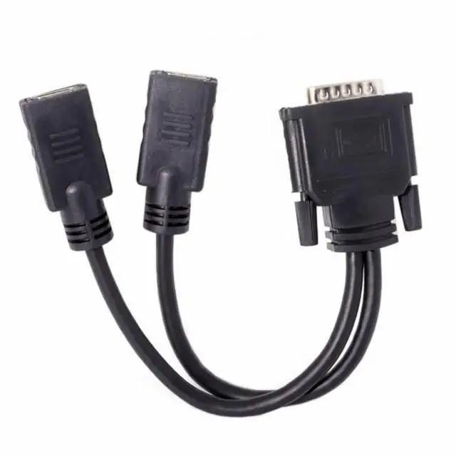 Alt view image 4 of 7 - JAENFONG DMS-59Pin Male to Dual HDMI 1.4 HDTV Female Splitter Extension Cable for PC Graphics Card