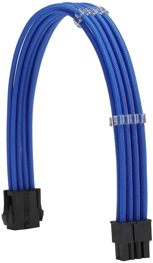 Alt view image 6 of 6 - JAENFONG Sleeve Extension Power Supply Cable Kit 18AWG ATX 24P+ EPS 8-P+PCI-E8-P with Combs for PSU to Motherboard/GPU (Blue)