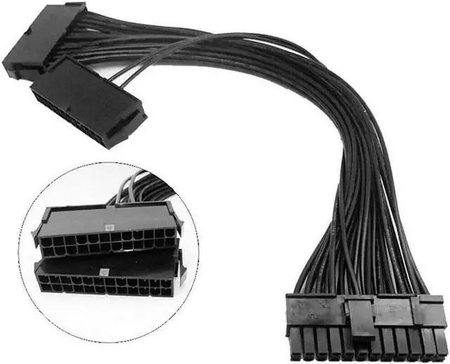 Main image of JAENFONG 24Pin Power Supply Synchronizer Male to Female ATX Mining 30cm 24 Pin Dual PSU Extension Cable for Computer Adaptor for Mining