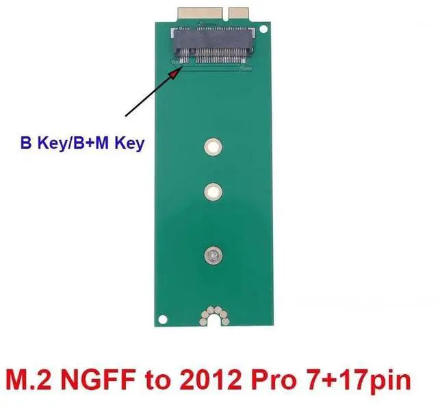 Alt view image 4 of 6 - M.2 NGFF mSATA To 7+17Pin Adapter Card For 2012 M-acbook Pro A1425 A1398 MC975 MC976 MD212 MD213 ME662 ME664 ME665