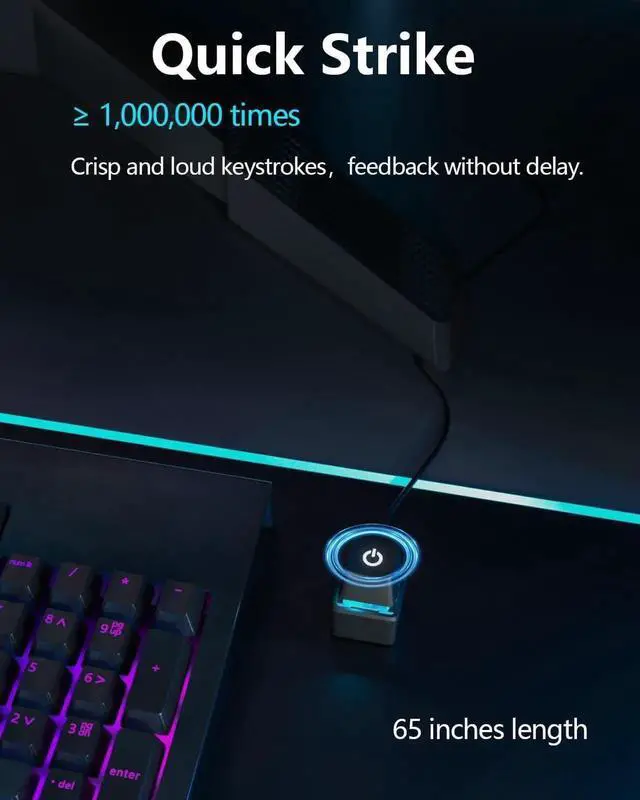 Alt view image 3 of 7 - JAENFONG PC Power Button, Desktop External Led Power Switch On/Off, 65 inch External PC Start Button Computer Case for Computer Motherboard