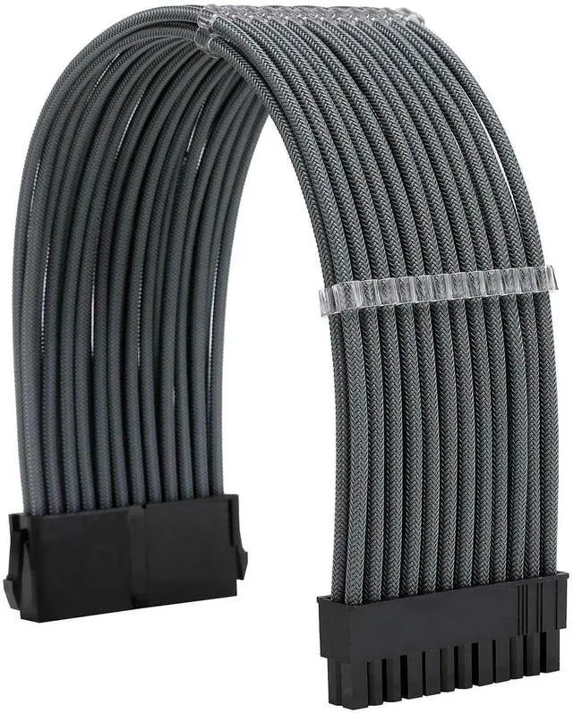 Alt view image 6 of 6 - JAENFONG Sleeve Extension Power Supply Cable Kit 18AWG ATX 24P+ EPS 8-P+PCI-E8-P with Combs for PSU to Motherboard/GPU (Grey)