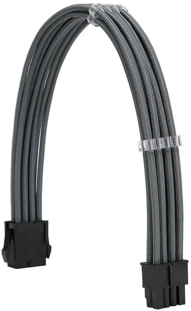 Alt view image 3 of 6 - JAENFONG Sleeve Extension Power Supply Cable Kit 18AWG ATX 24P+ EPS 8-P+PCI-E8-P with Combs for PSU to Motherboard/GPU (Grey)