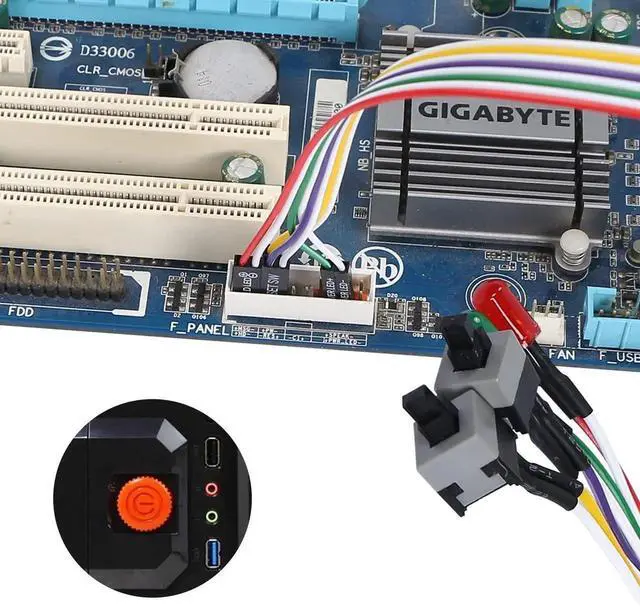 Alt view image 3 of 6 - JAENFONG PC Reset Switch Cable, ATX Power on Off Reset Switch Cable, 65CM PC Power Reset Switch HDD LED Cable Light Wire Kit Assembly for Computer(2Pcs)