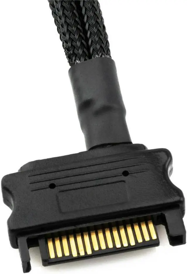 Alt view image 6 of 6 - JAENFONG 5Pcs 15 Pin SATA to 4X 3 or 4 Pin Fan Connector 12V Power Cable Adapter