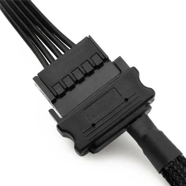Alt view image 4 of 6 - JAENFONG 5Pcs 15 Pin SATA to 4X 3 or 4 Pin Fan Connector 12V Power Cable Adapter
