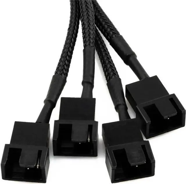 Alt view image 5 of 6 - JAENFONG 5Pcs 15 Pin SATA to 4X 3 or 4 Pin Fan Connector 12V Power Cable Adapter