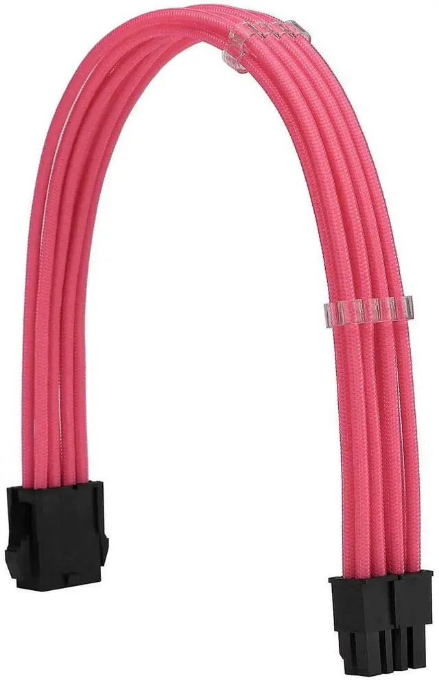 Alt view image 2 of 6 - JAENFONG Sleeve Extension Power Supply Cable Kit 18AWG ATX 24P+ EPS 8-P+PCI-E8-P with Combs for PSU to Motherboard/GPU (Pink)