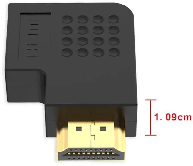 Alt view image 6 of 7 - JAENFONG HDMI 90 and 270 Degree Adapter 4-Pack, HDMI Right Angle Male to Female Vertical Flat Adapter L Shape Extender 3D 4K HDR Supported