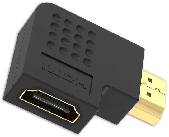 Alt view image 2 of 7 - JAENFONG HDMI 90 and 270 Degree Adapter 4-Pack, HDMI Right Angle Male to Female Vertical Flat Adapter L Shape Extender 3D 4K HDR Supported