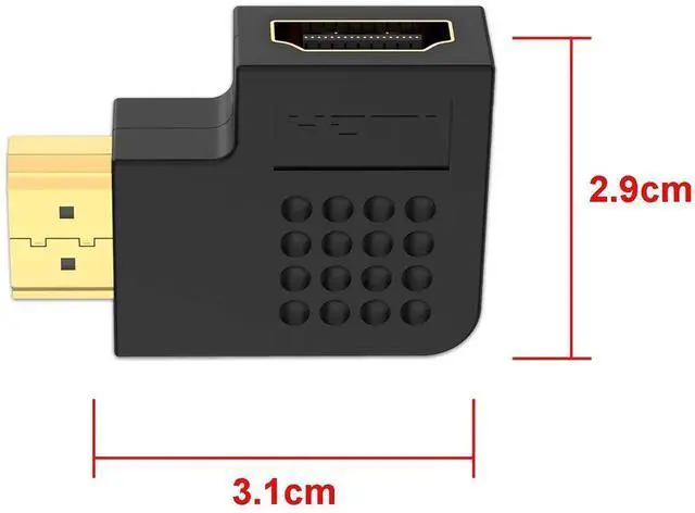 Alt view image 5 of 7 - JAENFONG HDMI 90 and 270 Degree Adapter 4-Pack, HDMI Right Angle Male to Female Vertical Flat Adapter L Shape Extender 3D 4K HDR Supported