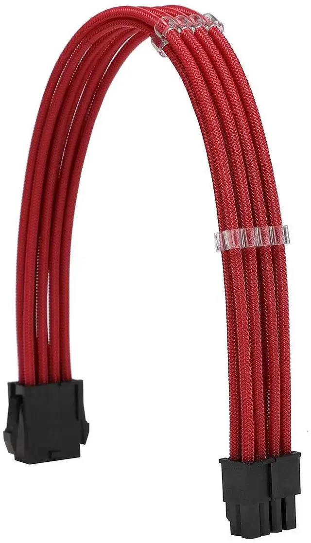 Alt view image 2 of 6 - JAENFONG Sleeve Extension Power Supply Cable Kit 18AWG ATX 24P+ EPS 8-P+PCI-E8-P with Combs for PSU to Motherboard/GPU (red)