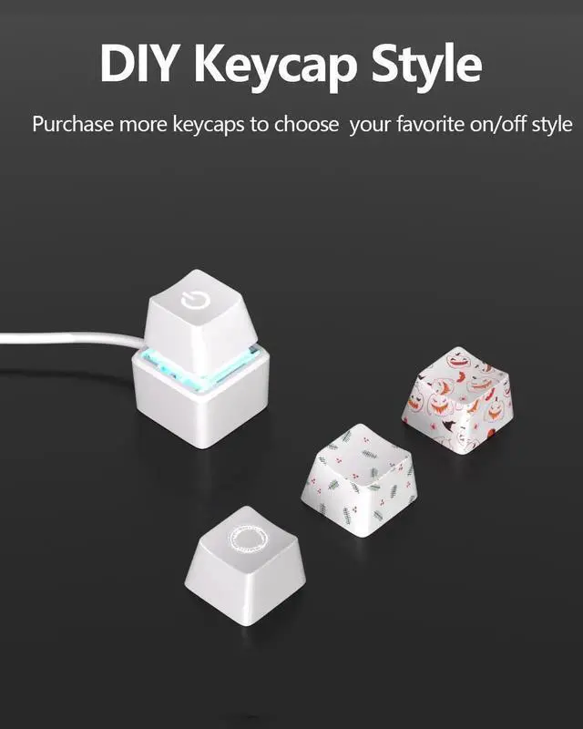 Alt view image 2 of 7 - JAENFONG PC Switch Button, External Power Button with 65 inch Cable, LED Light, Compatible with PC Case and Motherboard