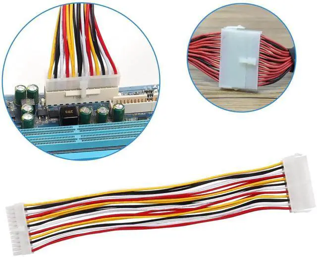 Alt view image 2 of 5 - JAENFONG 30cm ATX 24 Pin Motherboard Power Supply Extension Cable, 18AWG PSU ATX 24 Pin Male to 24 Pin Female Extender Power Cable for CPU Motherboard Computer(24-24)