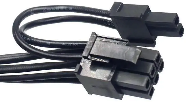 Alt view image 3 of 6 - JAENFONG Mini 6Pin to PCI-E 6Pin & 8Pin (6+2) Dual PCI-E Ports Video Graphic Card Power Cable for G5 / Mac Pro 30CM+15CM (with Wire Cover)