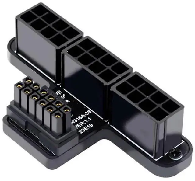 Main image of JAENFONG Adapter 12VHPWR ATX3.0 PCI-E 5.0 Power Modular to Three ATX 8P Adapter for 4080 5090TI 16Pin 12+4P Graphics Card (Down Angled 90 Degree)