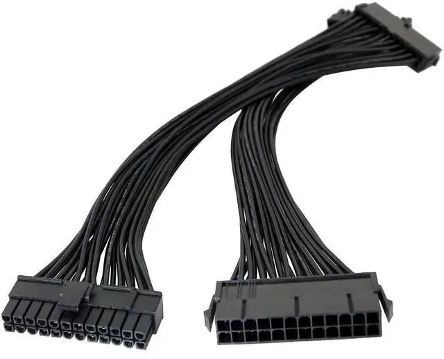 Alt view image 4 of 5 - JAENFONG ATX Extension Cable 2PCS 12.6 inches / 32 cm ATX Motherboard 24 Pin Male to 24 Pin Female Power Supply Extension Cable for Internal PC PSU Power