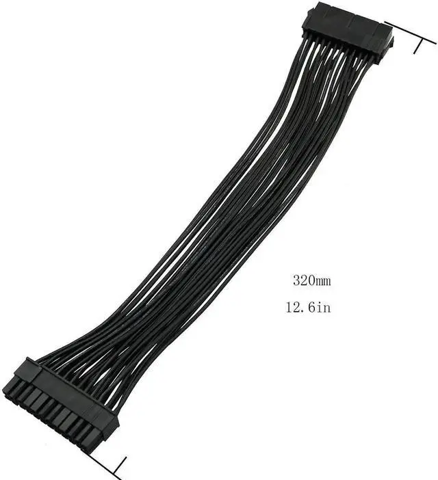 Alt view image 2 of 5 - JAENFONG ATX Extension Cable 2PCS 12.6 inches / 32 cm ATX Motherboard 24 Pin Male to 24 Pin Female Power Supply Extension Cable for Internal PC PSU Power