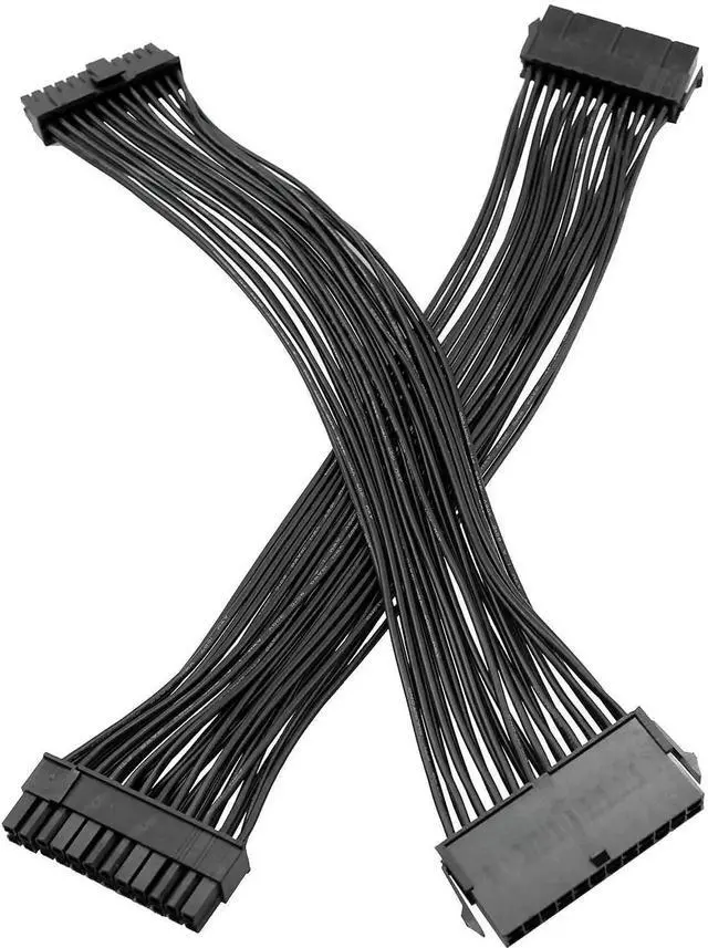 Alt view image 5 of 5 - JAENFONG ATX Extension Cable 2PCS 12.6 inches / 32 cm ATX Motherboard 24 Pin Male to 24 Pin Female Power Supply Extension Cable for Internal PC PSU Power