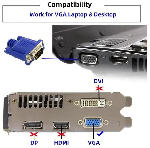 Alt view image 7 of 7 - JAENFONG Adapter Virtual Display Adapter VGA RGB DDC EDID Dummy Plug Headless Ghost Display Emulator HDTV 1080P@60Hz