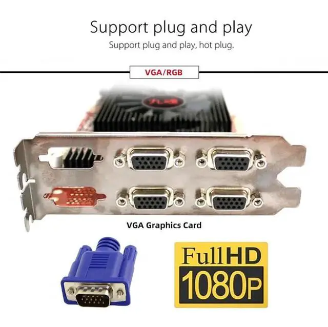 Alt view image 6 of 7 - JAENFONG Adapter Virtual Display Adapter VGA RGB DDC EDID Dummy Plug Headless Ghost Display Emulator HDTV 1080P@60Hz