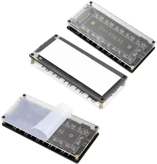 Alt view image 7 of 7 - JAENFONG 5V 3Pin RGB LED Splitter 10-Port 3Pin LED Hub Controller with 50CM Extension Cable