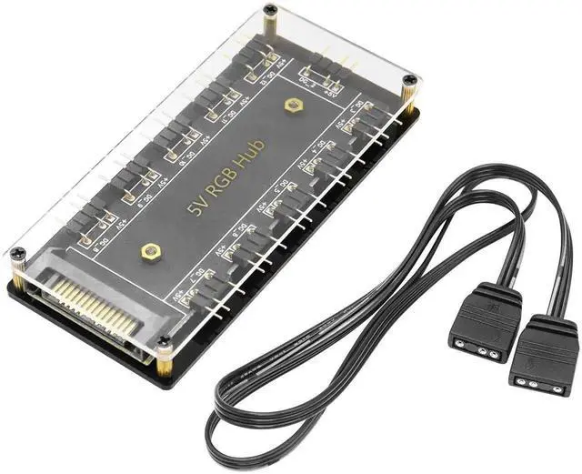 Main image of JAENFONG 5V 3Pin RGB LED Splitter 10-Port 3Pin LED Hub Controller with 50CM Extension Cable