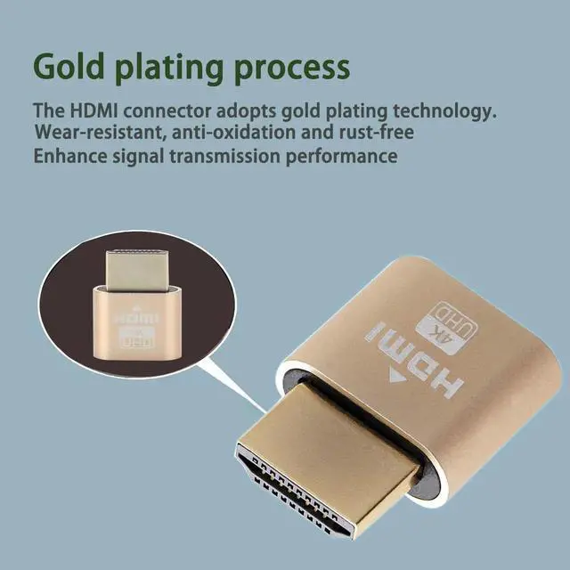 Alt view image 7 of 7 - JAENFONG  4K HDMI Dummy Plug, Virtual Monitor Emulator, Headless Display Adapter, EDID Emulator, Supports 4096x2160@60Hz, 3840x2160@60Hz, 2560x1440@60Hz for Windows, Mac, Linux Plug & Play (2PCS)