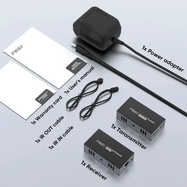 Alt view image 4 of 7 - JAENFONG  4K@60Hz HDMI Extender Over Ethernet (Cat7/Cat6/Cat5e) up to 200ft/330ft - Ultra HD Signal, Seamless Transmission, EDID and POE Support (Transmitter & Receiver)