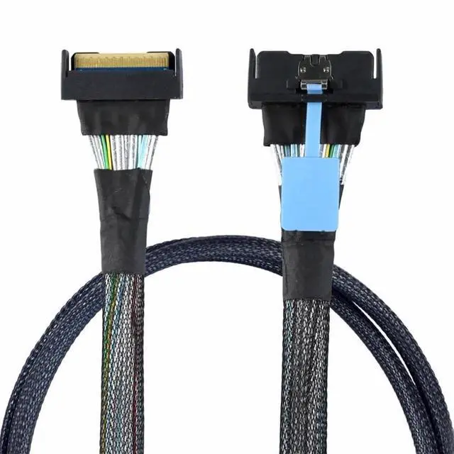 Alt view image 6 of 6 - JAENFONG Cable PCI-E 5.0 Mini Cool Edge IO MCIO STR PCI-E 8i 74Pin Male to MCIO 74Pin Male Extender Cable 50cm