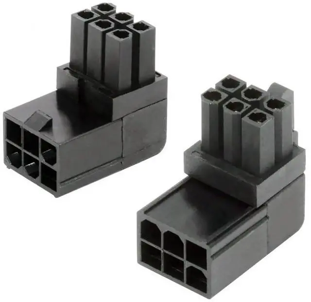 Main image of JAENFONG 2pcs/lot ATX 6Pin Male to Female Power Header Adapter 90 Degree Up Down Angled for GPU Graphics Card