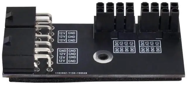 Alt view image 6 of 6 - JAENFONG Dual ATX 8Pin Female to 6+8pin Male 180 Degree Right Angled Power Adapter for NVIDIA 3080 3090 Graphics Card GPU