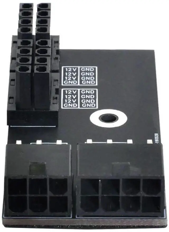 Alt view image 4 of 6 - JAENFONG Dual ATX 8Pin Female to 6+8pin Male 180 Degree Right Angled Power Adapter for NVIDIA 3080 3090 Graphics Card GPU