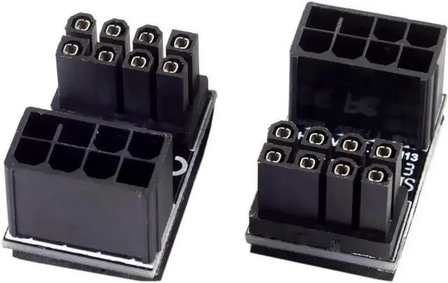 Alt view image 4 of 7 - JAENFONG ATX 8Pin Female to 8pin Male 180 Degree Angled Adapter for Desktops Graphics Card