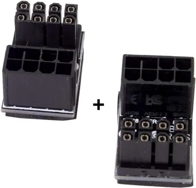 Alt view image 2 of 7 - JAENFONG ATX 8Pin Female to 8pin Male 180 Degree Angled Adapter for Desktops Graphics Card