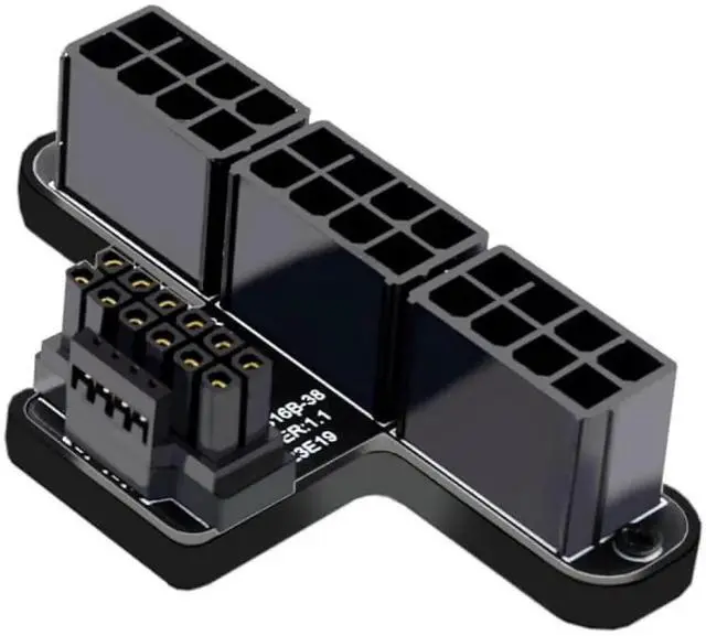 Alt view image 6 of 7 - JAENFONG Adapter 12VHPWR ATX3.0 PCI-E 5.0 Power Modular to Three ATX 8P Adapter for 4080 5090TI 16Pin 12+4P Graphics Card (Up Angled 90 Degree)