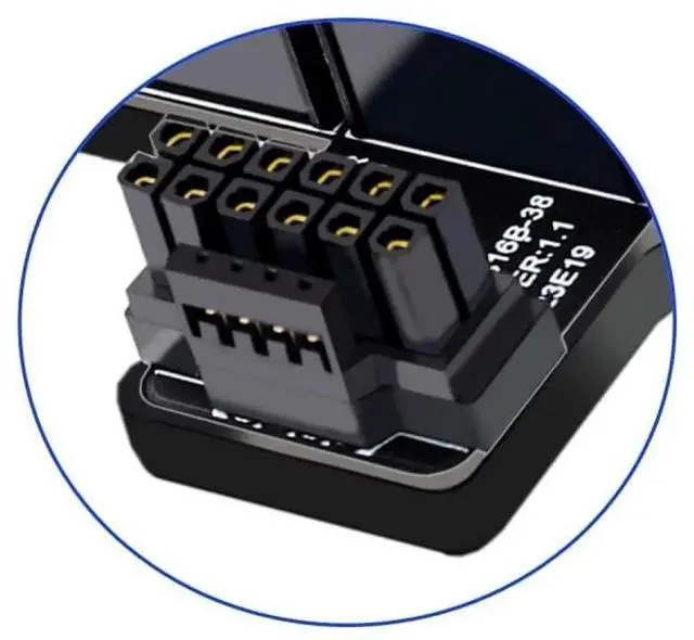 Alt view image 3 of 7 - JAENFONG Adapter 12VHPWR ATX3.0 PCI-E 5.0 Power Modular to Three ATX 8P Adapter for 4080 5090TI 16Pin 12+4P Graphics Card (Up Angled 90 Degree)