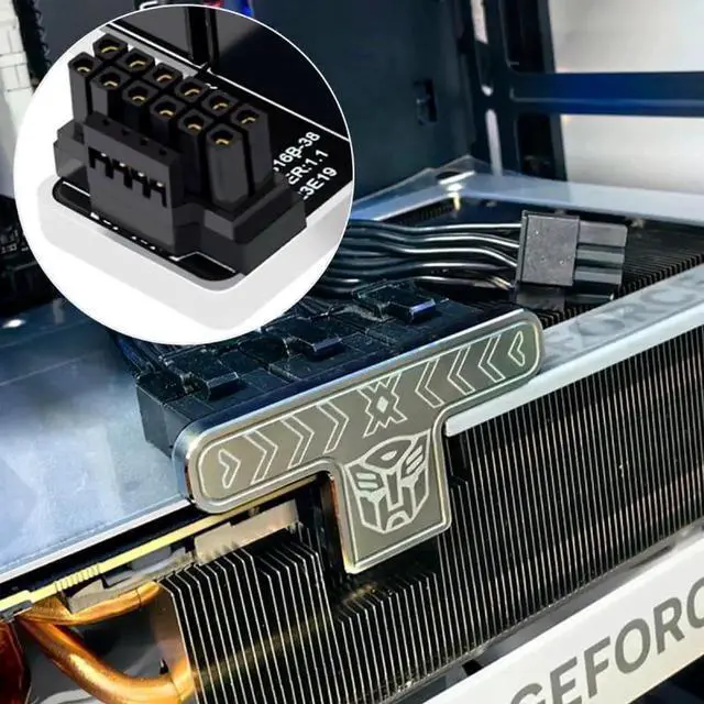 Alt view image 7 of 7 - JAENFONG Adapter 12VHPWR ATX3.0 PCI-E 5.0 Power Modular to Three ATX 8P Adapter for 4080 5090TI 16Pin 12+4P Graphics Card (Up Angled 90 Degree)