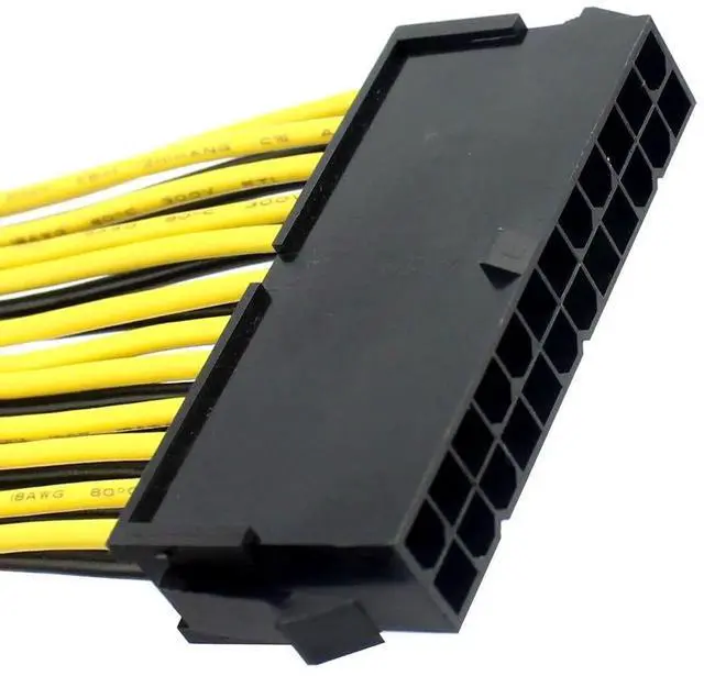 Alt view image 6 of 6 - JAENFONG 2-Pack Power Supply Splitter 24 Pin 20+4 Pin ATX Motherboard Adapter Extension Cable Power Supply Adapter Cable 18AWG 20CM for BTC RIG Extended Miner Mining Wire Extension Cord