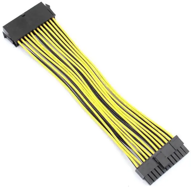 Main image of JAENFONG 2-Pack Power Supply Splitter 24 Pin 20+4 Pin ATX Motherboard Adapter Extension Cable Power Supply Adapter Cable 18AWG 20CM for BTC RIG Extended Miner Mining Wire Extension Cord