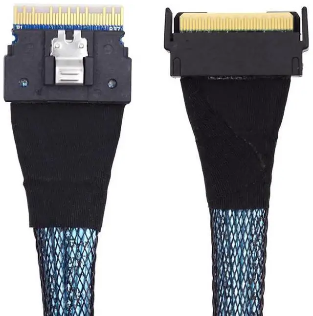 Main image of JAENFONG PCI-E 5.0 Mini Cool Edge IO MCIO PCI-E Slimline 8i 74Pin Male to SFF-8654 SAS 4.0 74Pin Male Extender Cable 50cm