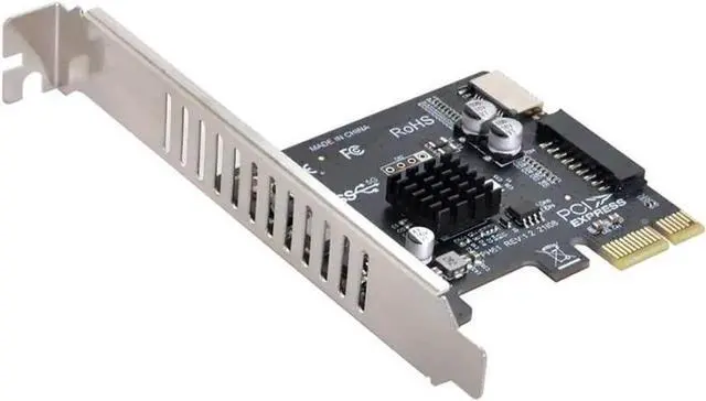 Alt view image 5 of 5 - JAENFONG PCIe to USB 3.2 5Gbps Type-E A Key & USB 3.0 20Pin Motherboard Header Expansion Card for Front Panel ,PCIe Express to USB Internal Connector 20 Pin Adapter