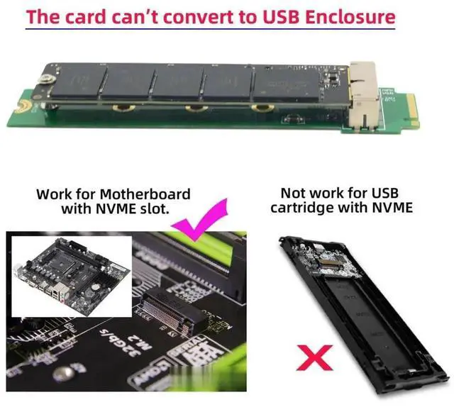 Alt view image 6 of 7 - JAENFONG 12+16Pin MAC SSD to Motherboard M.2 NVME NGFF M-Key Convert Adapter Card for 2013 2014 2015 A1493 A1502 A1465 A1466 MAC Pro Air SSD
