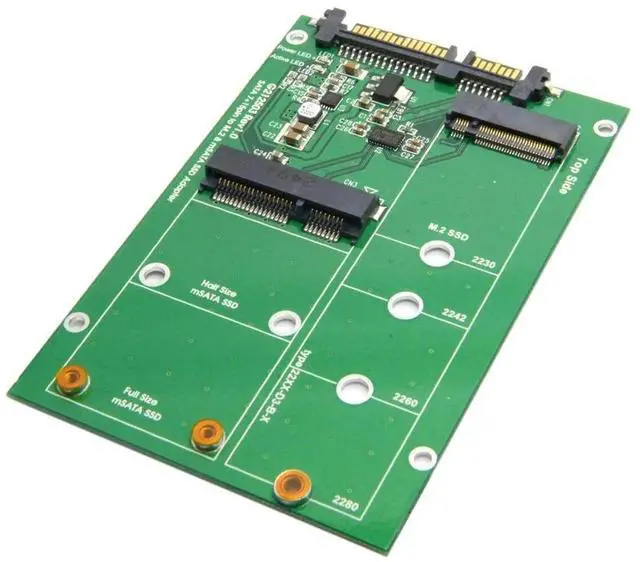 Alt view image 4 of 7 - JAENFONG 2 in 1 Mini SATA mSATA SSD NGFF SATA SSD to 2.5" SATA 3.0 III Hard Disk PCB Converter Adapter with SATA to USB 3.0 Data Cable