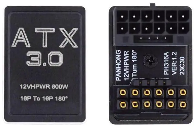 Alt view image 5 of 7 - JAENFONG ATX3.0 PCI-E 5.0 12VHPWR 16Pin Power Modular Change Direction Adapter Down Angled 360 Degree for 4080 5090TI Graphics Card