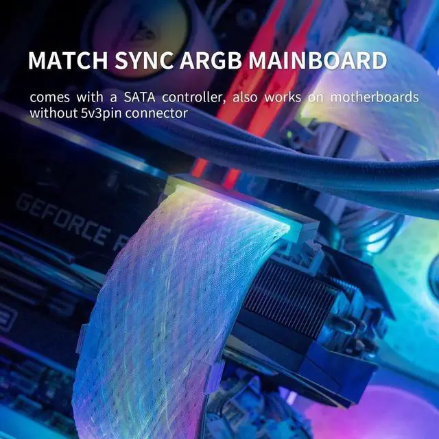 Alt view image 4 of 7 - JAENFONG RGB PSU Cables,Full White ARGB GPU Power Supply Cable 3 * 8(6+2) Pin,Strimer Extension Cable Kit 5V 3Pin Synchronized,Customed White PC Chassis (White Connector)