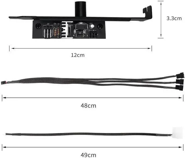 Alt view image 6 of 7 - JAENFONG Fan Hub CPU Cooling 12V 3/4pin PC 3 Channels Fan Hub 1Knob Cooling Fan Speed Controller1Knob IDE