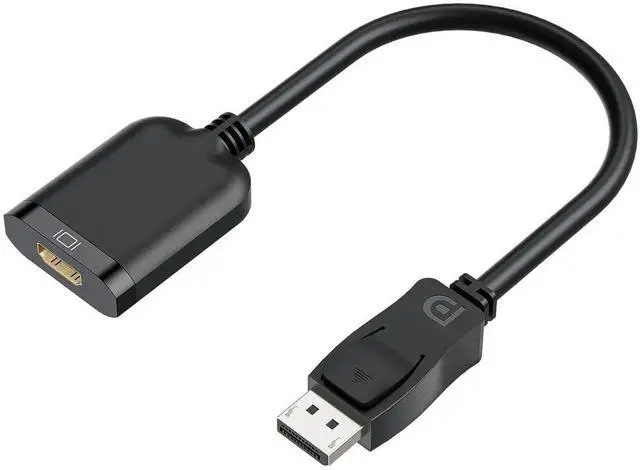 Main image of JAENFONG Displayport to HDMI Active Adapter Cable, 4K DP 1.4 to HDMI 2.0 Monitor Uni-Directional Converter, Male to Female Black, Compatible for HP AMD NVIDIA Lenovo Dell Desktop TV and More