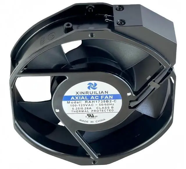 Alt view image 5 of 7 - JAENFONG  for XINRUILIAN RAH1738B2-C Cooling Fan 100-125VAC 0.25/0.26A 50/60Hz 172x150x38mm 172mm Cabinet Cooling Fan 2-pin